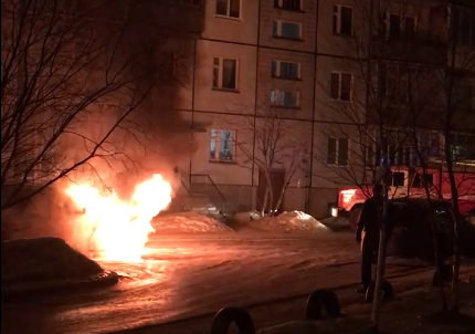 В Северодвинске сгорел автомобиль