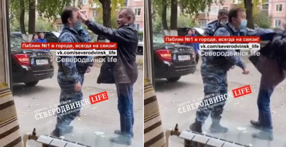 В Северодвинске конфликт ЧОПовцев с мужчиной попал на видео