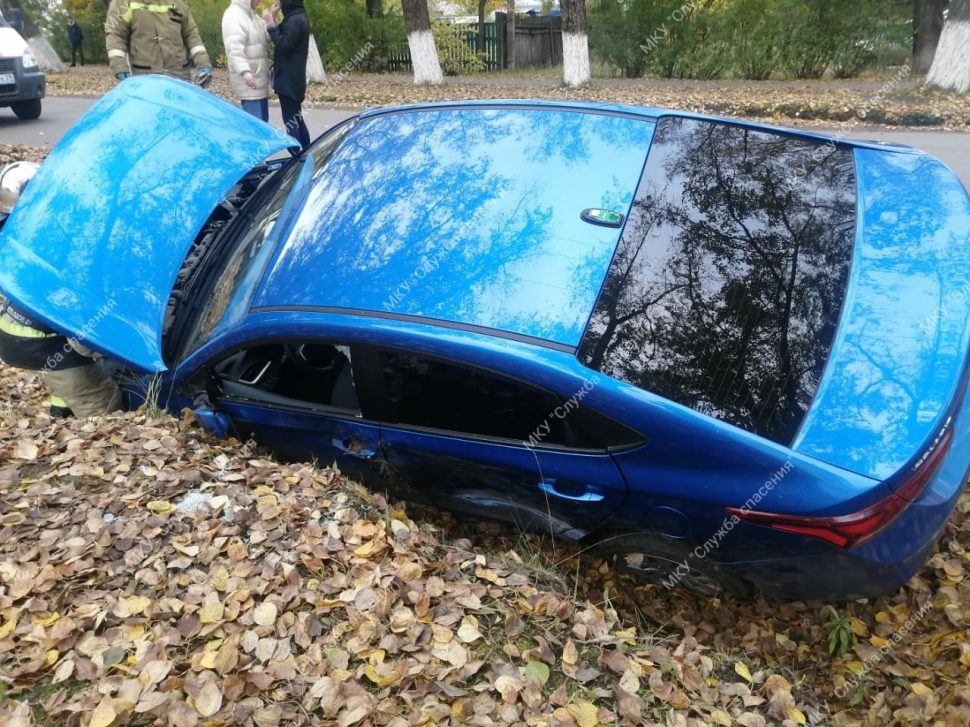В Вычегодском водитель иномарки улетел в кювет