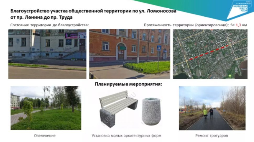 Жители Северодвинска голосуют за благоустройство улицы Ломоносова
