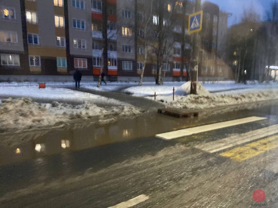 В Северодвинске на пешеходном переходе бросили поддон